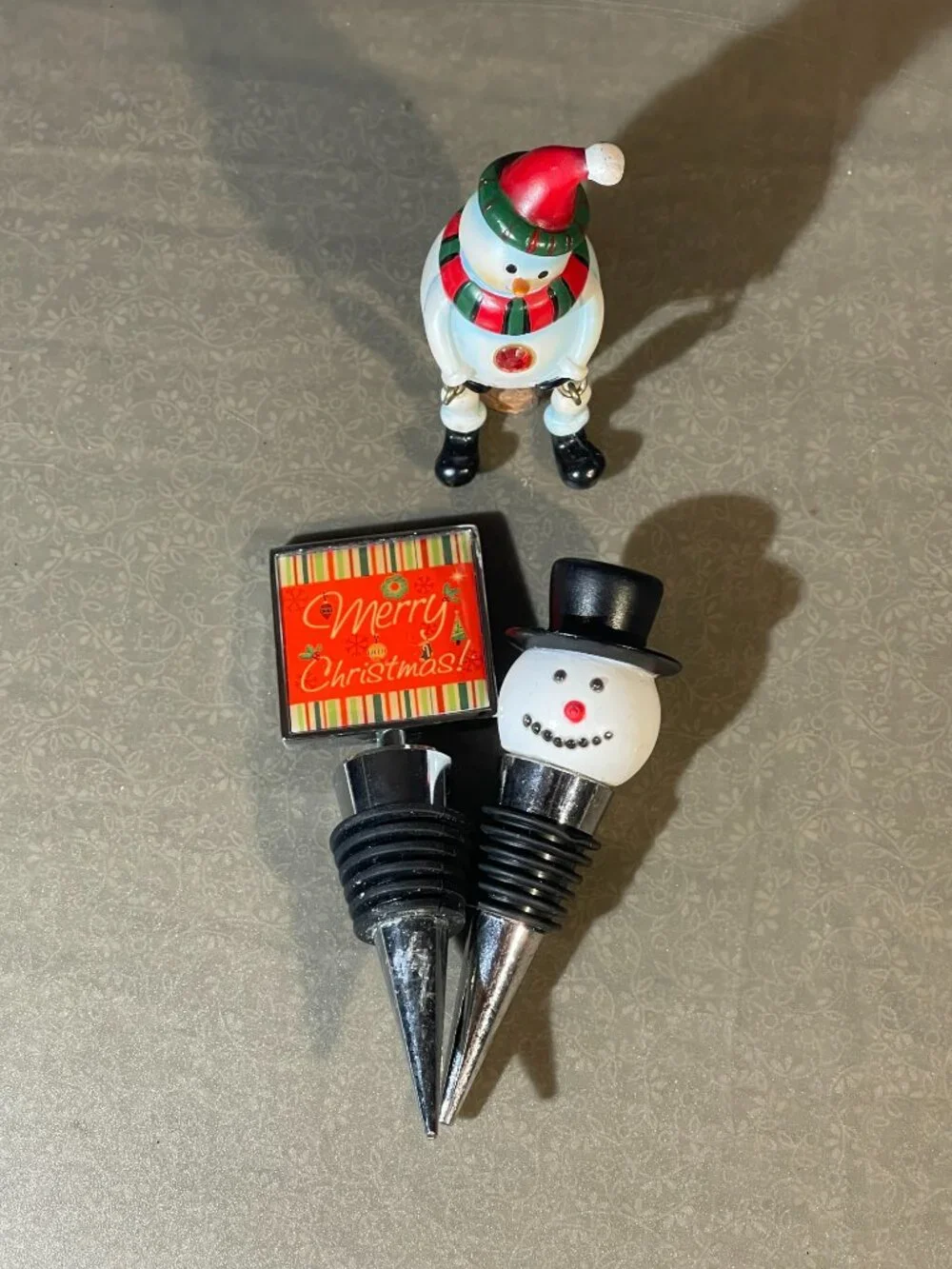 Set of 3 Christmas Wine Bottle Stoppers (inv#2004)
